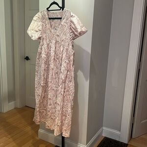 Maeve by Anthropologie Pink and Black Floral Dress